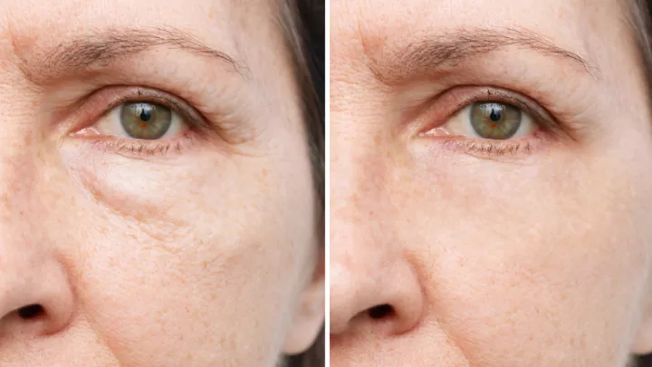 Before and after photo of eye rejuvenation