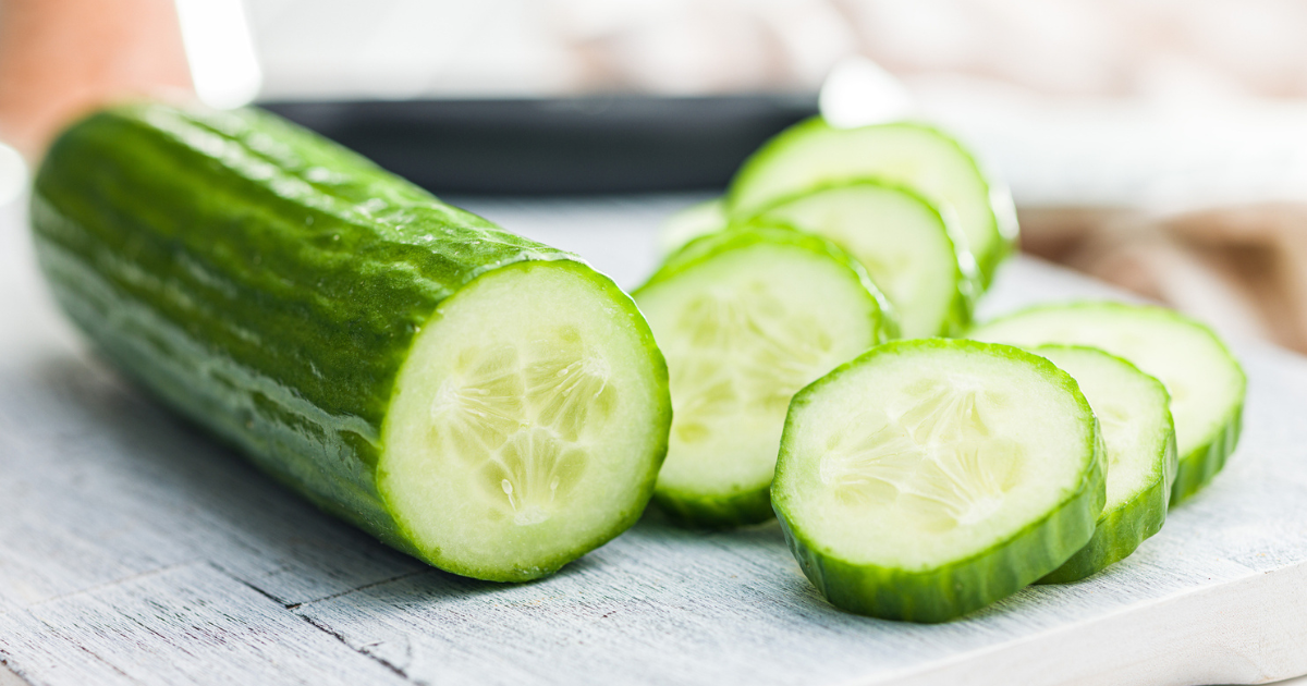 Sliced cucumbers