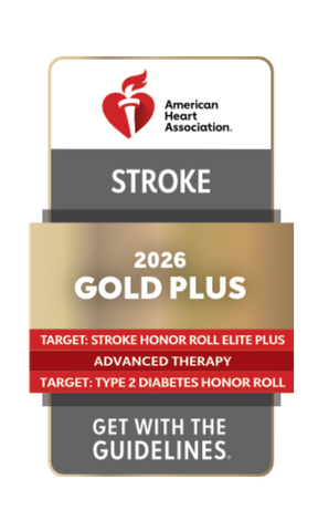 AHA Stroke 2026 Gold Plus, Target: Stroke Honor Roll Elite Plus, Advanced Therapy, Target: Type 2 Diabetes Honor Roll, Get With the Guidelines