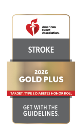 AHA Stroke 2026 Gold Plus, Target: Type 2 Diabetes Honor Roll, Get With the Guidelines