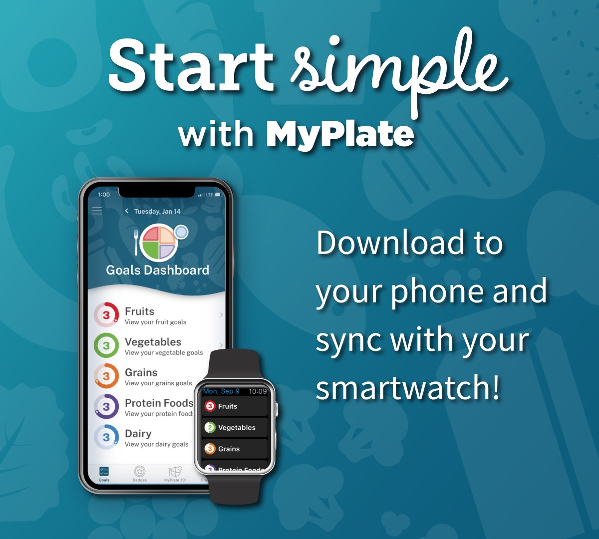 Graphic of the MyPlate app