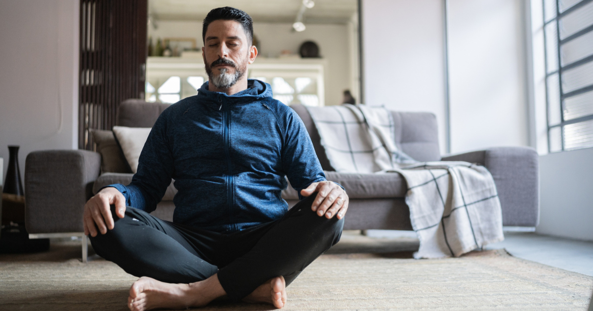 Man sitting, meditating