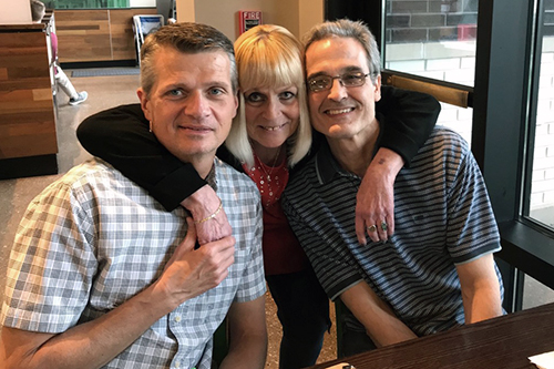 Kathy Watson and her friends Michael Jay, (left) and Jay Goddel.