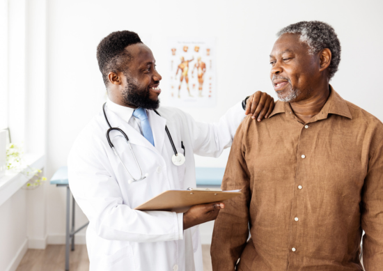 A picture of a man in a doctor's office