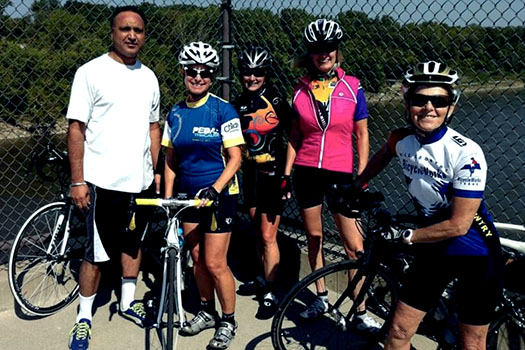 Deshbir Sandhu is back to bike riding again after receiving manual and physical therapy for a debilitating back injury. 