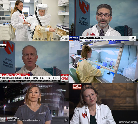 ollage of images from UNMC/Nebraska Medicine doctors and nurses in the news