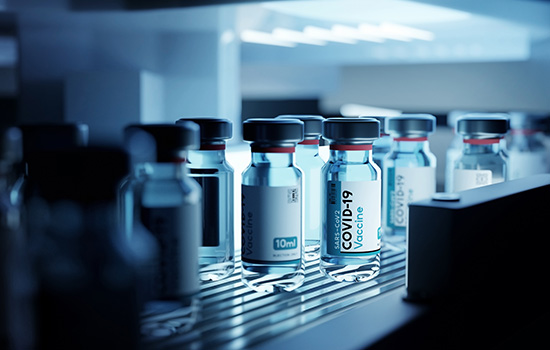 Vials of COVID-19 vaccines. 