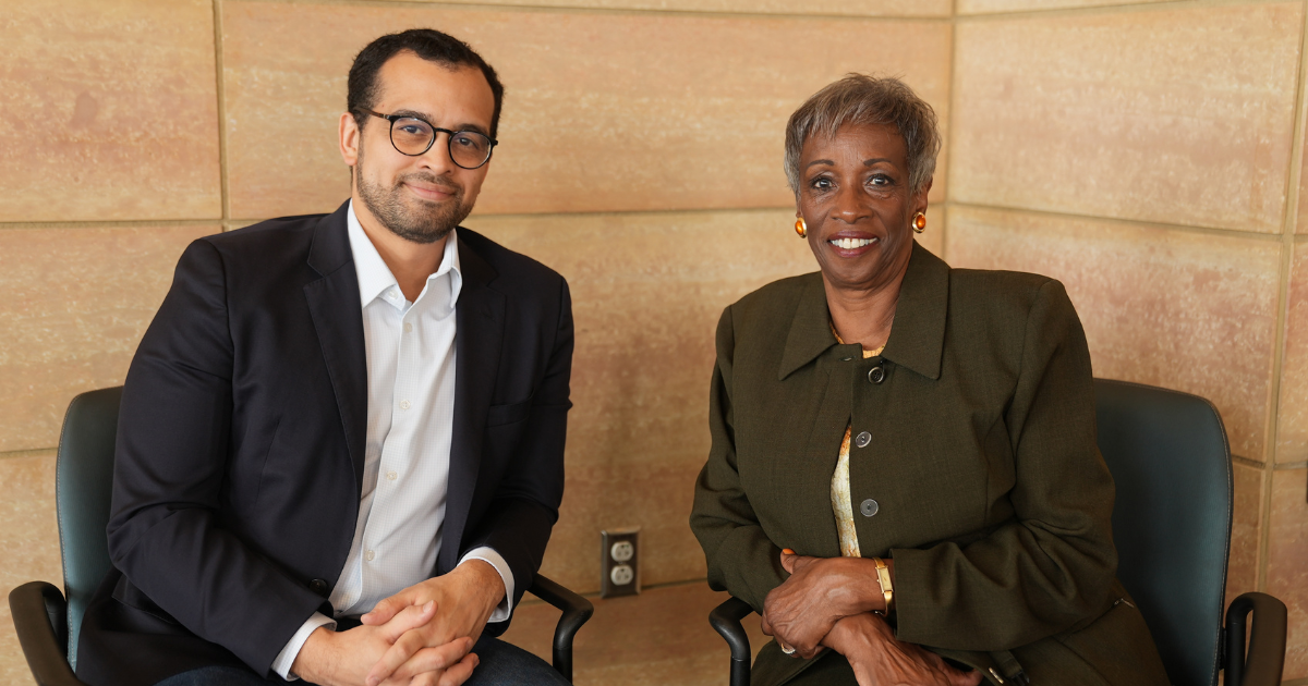 Juan Santamaria, MD, surgical oncologist, with Phyllis Mitchell-Butler, breast health navigator