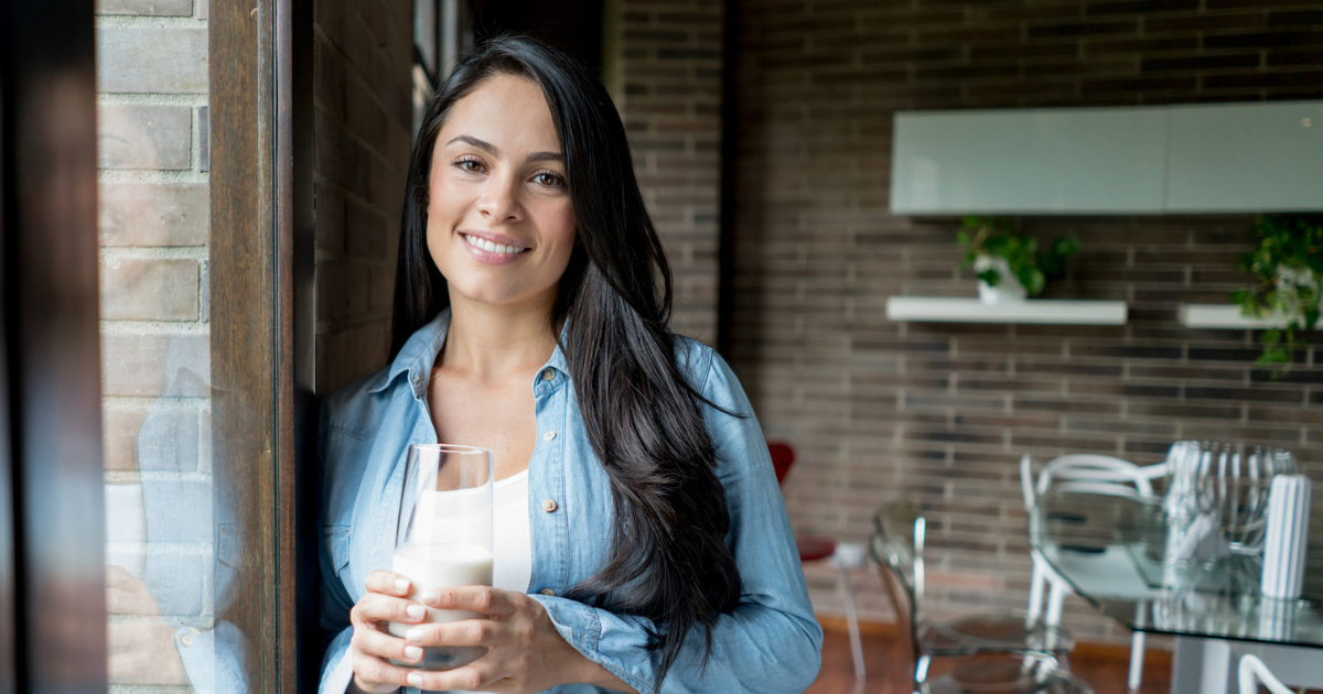 Woman drinking milk