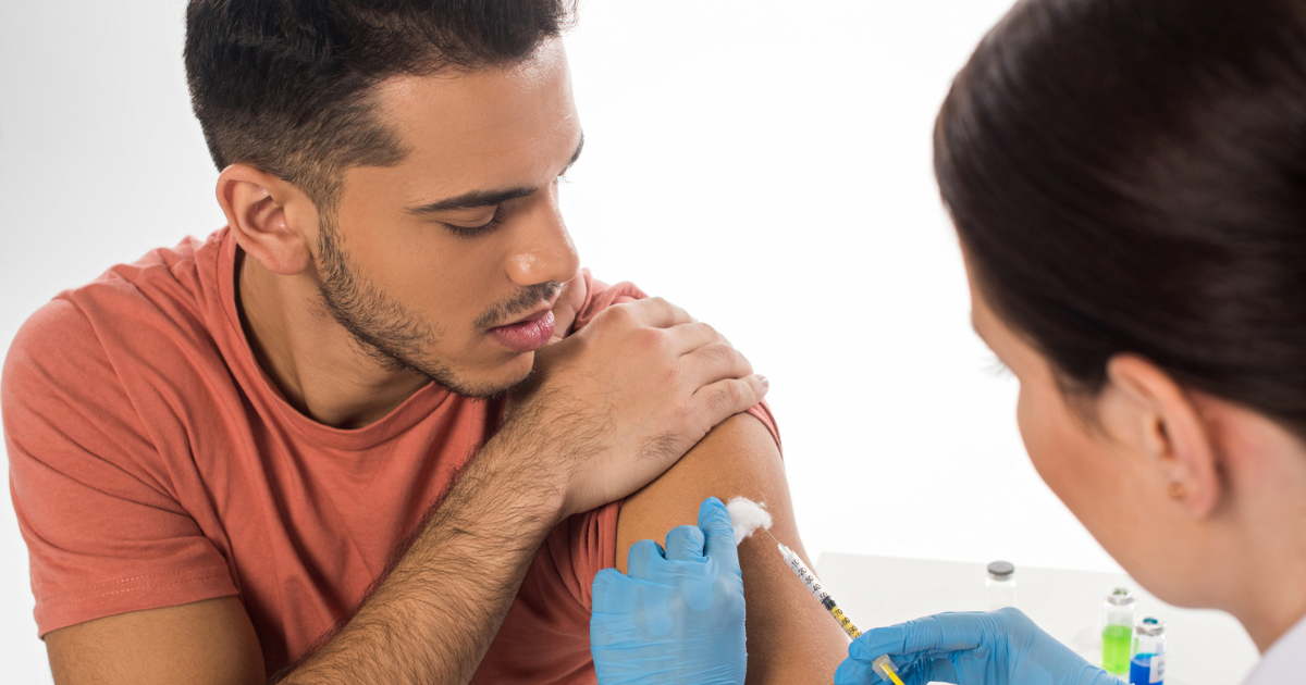 Man getting vaccination