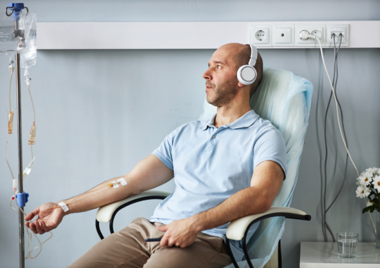 Man receiving chemotherapy
