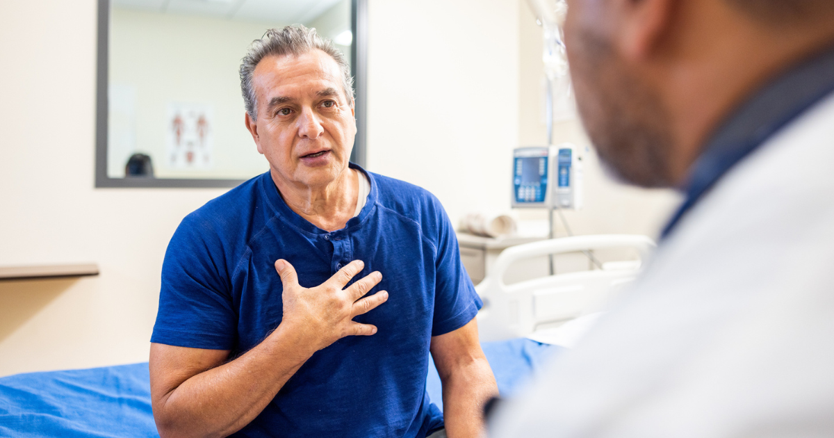 Man talking to his doctor