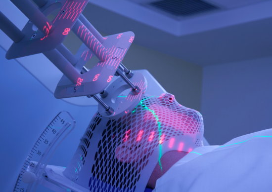 Man receiving proton therapy