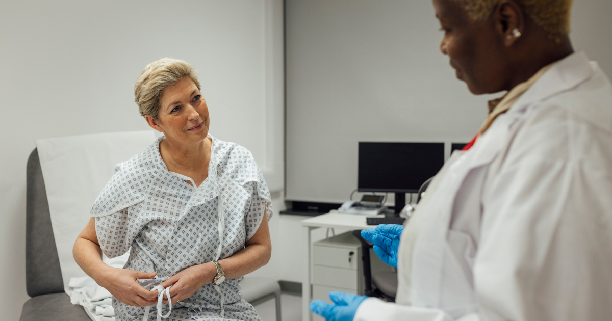 Woman talking to her doctor
