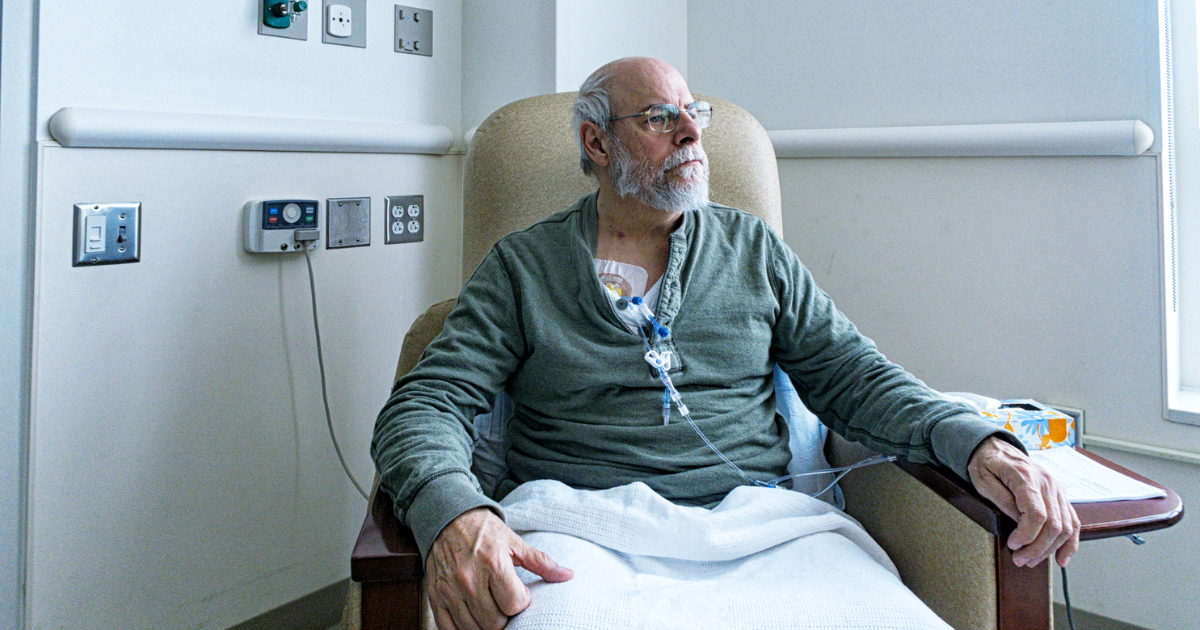 Man undergoing chemotherapy