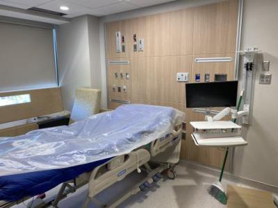 This is a model of what patient rooms will look like on Clarkson 4.