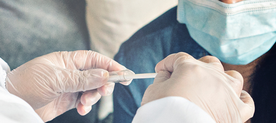 picture of a swab for a COVID-19 test