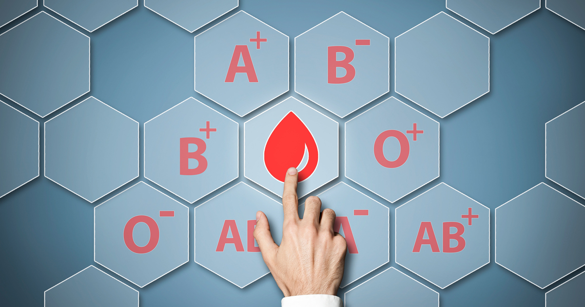 Graphic of different blood types