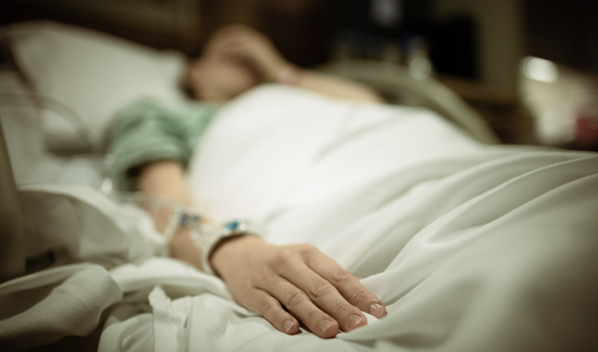 picture of a patient laying in a hospital bed