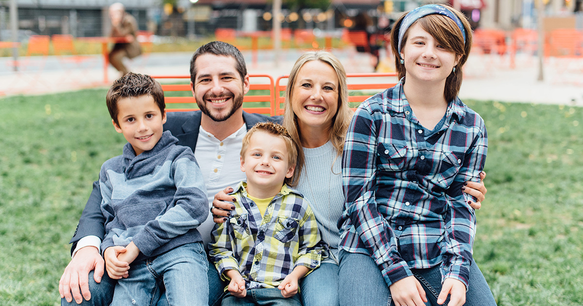 Dustin Krutsinger, MD, and his family.