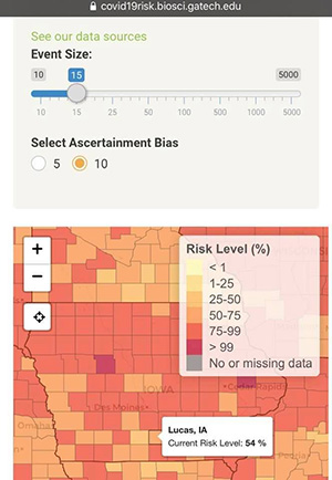 Risk levels in Lucas County, Iowa. 