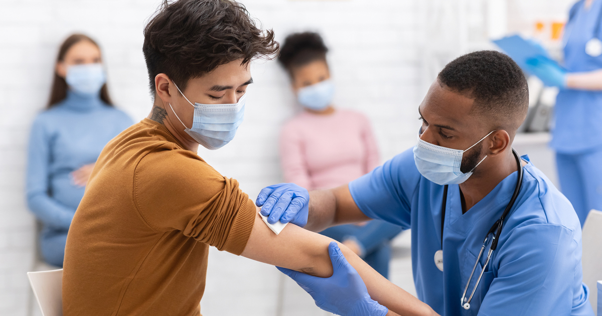 Man getting vaccination