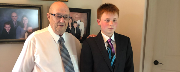 Dennis Haney of Omaha and his grandson Luke
