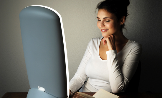 picture of a woman using a lightbox