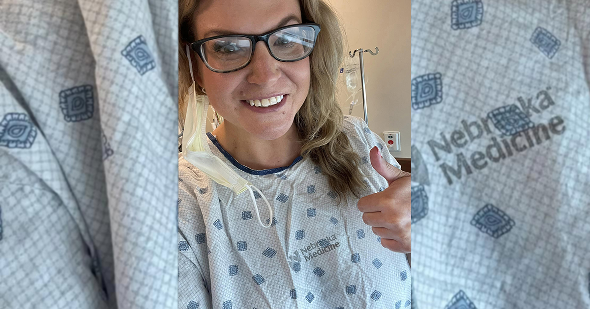 Kayla Thomas' pre-procedure selfie