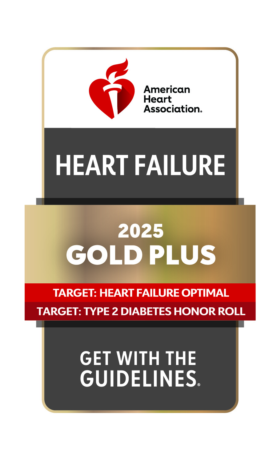 American Heart association Heart Failure Gold Plus 2025 badge