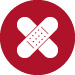 Two bandages crossed over in the shape of an X