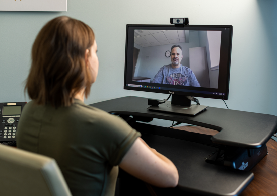 NM provider talking to patient on video call