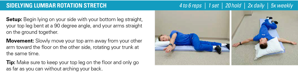 Sidelying lumbar rotation stretch