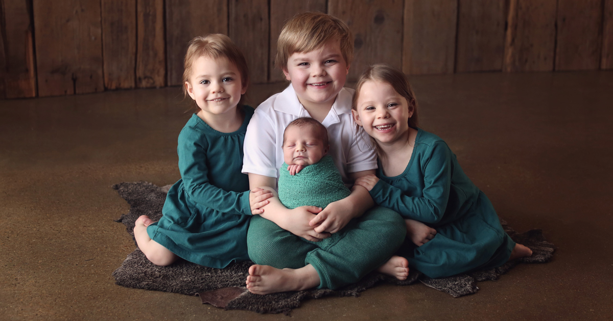 Isla, Miles, Nora and baby Theodore