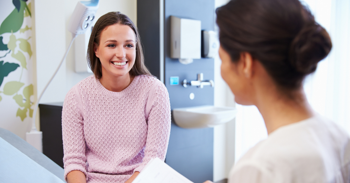 Woman talking to her doctor