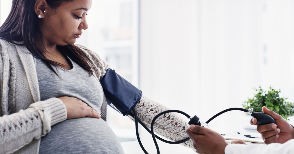 Woman getting blood pressure read