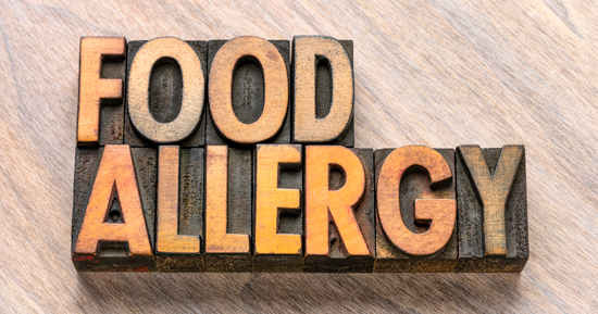 image of the words food allergy