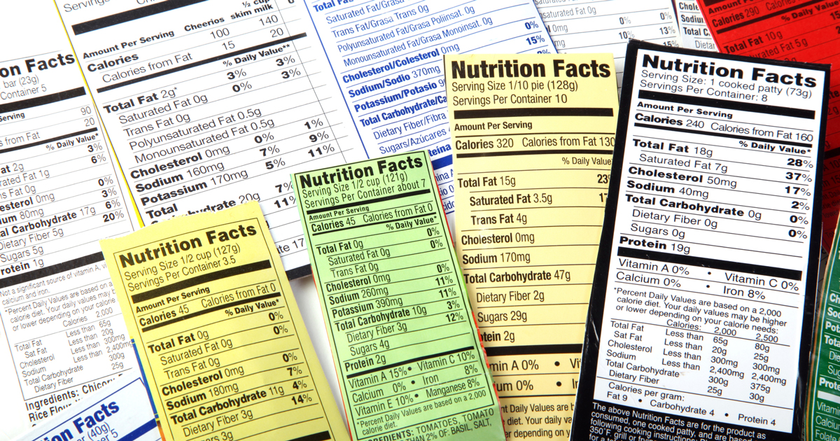 Nutrition labels