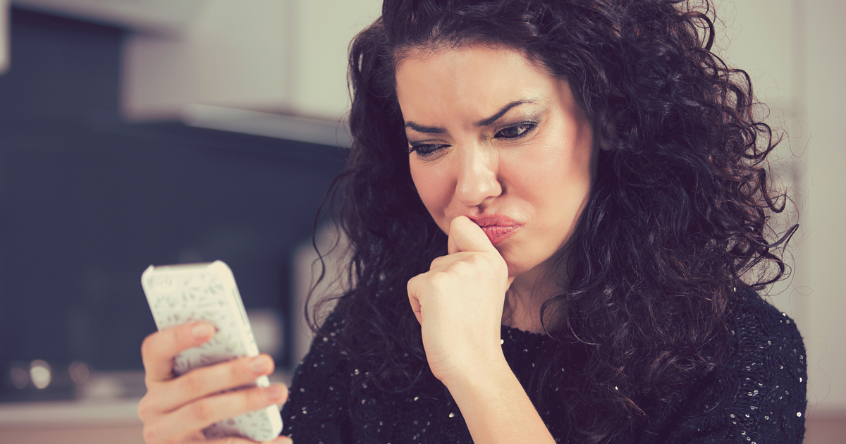 Woman looking at her phone