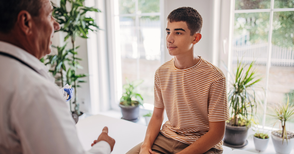 Teenage boy at the doctor's office