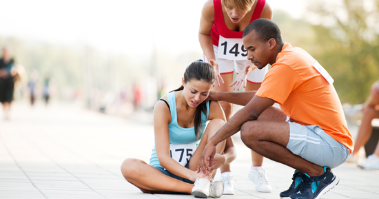picture of a woman injured while running