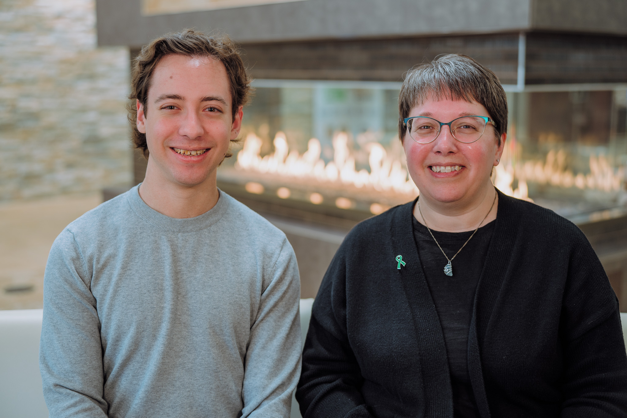 Patient Colin Gholson and his mother Jennifer.