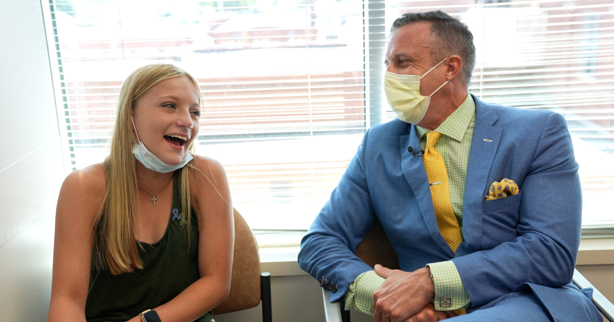 Patient Braylynn Sallinger and Dr. David Mercer