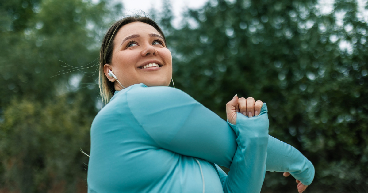 Woman stretching