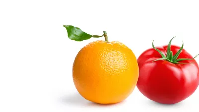 picture of an orange and a tomato