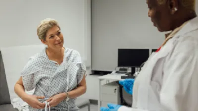 Woman talking to her doctor