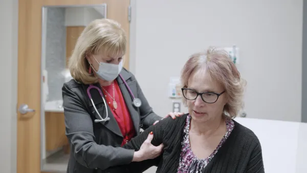 Patient Christine Vauthrin and Dr. Julie Vose
