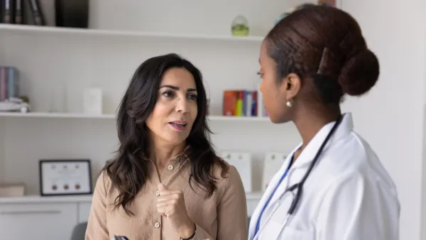 Woman talking to her doctor