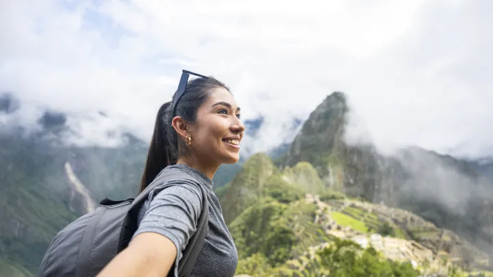 Young woman hiking