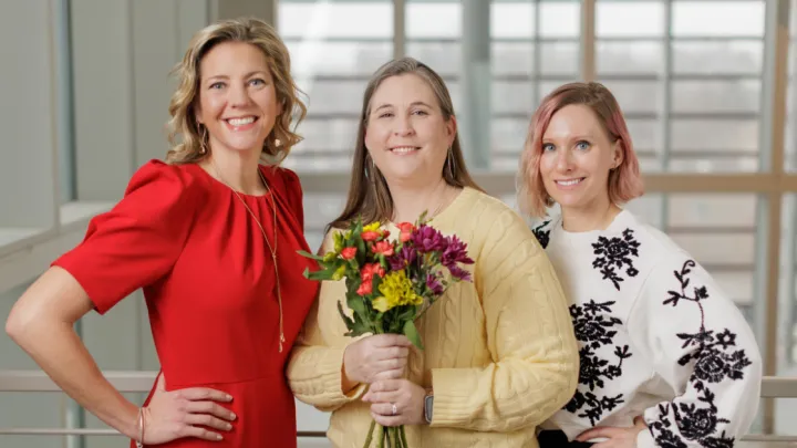 Sara May, MD, immunology specialist; Erin McKenzie; and Christie Barnes, MD, otolaryngologist and head and neck surgeon